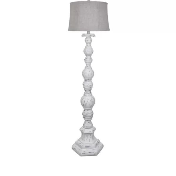 Floor Lamps-Kirkland's Home Distressed White Floor Lamp White/Gray