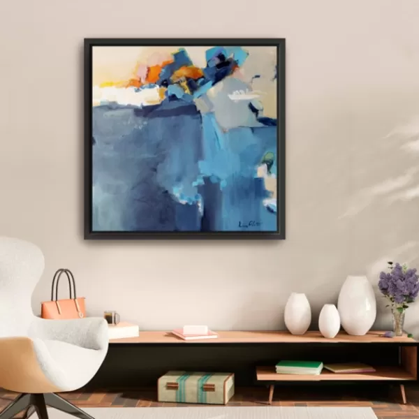 Canvas Art-Kirkland's Home Dizzy At The Edge Framed Canvas Art Print Blue
