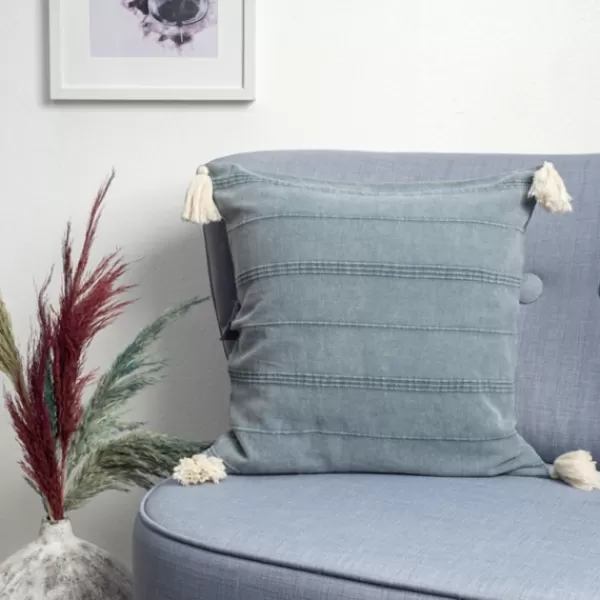 Pillows-Kirkland's Home Dobby Loomed Pillow Blue