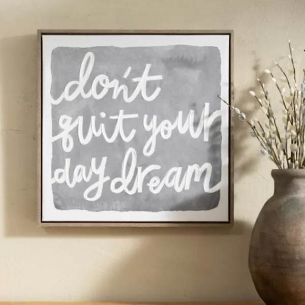 Wall Quotes & Signs-Kirkland's Home Don'T Quit Your Daydream Canvas Wall Plaque Gray/White