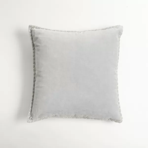 Pillows-Kirkland's Home Dove Velvet Riviera Throw Pillow Gray
