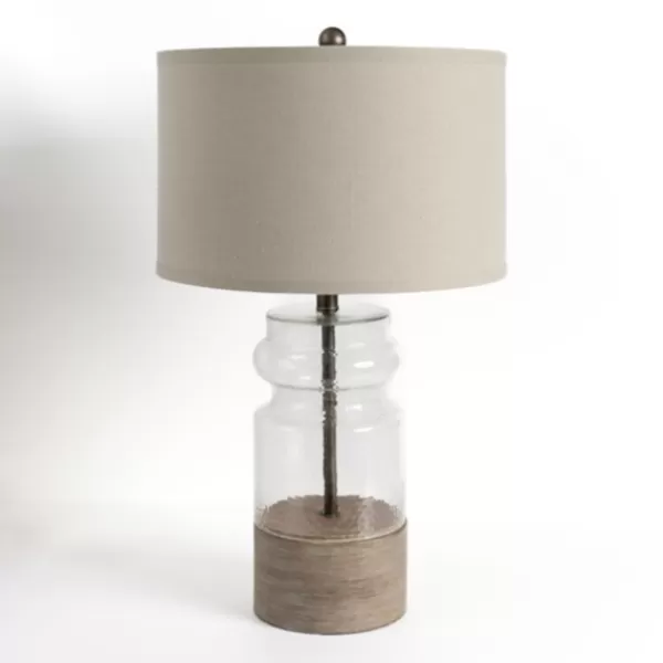 Table Lamps-Kirkland's Home Driftwood And Glass Table Lamp Tan