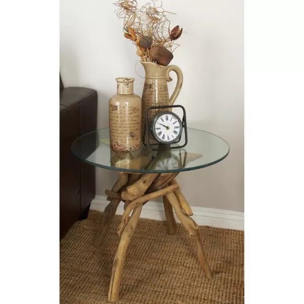 Accent & End Tables-Kirkland's Home Driftwood Branch Base Accent Table Brown