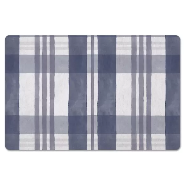 Kitchen & Floor Mats-Kirkland's Home Dusty Blue Plaid Harvest Floor Mat Blue/White