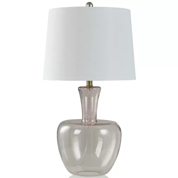 Table Lamps-Kirkland's Home Dusty Blush Glass Gourd Table Lamp
