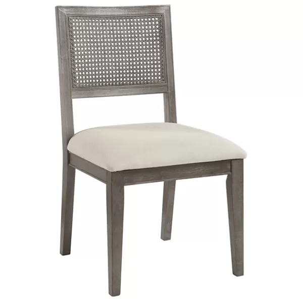 Dining Chairs-Kirkland's Home Dusty Gray Cane Back 2-Pc. Dining Chair Set White