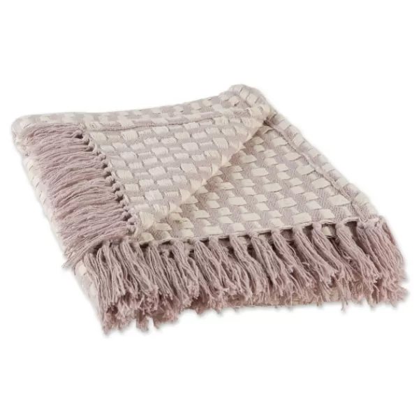 Blankets & Throws-Kirkland's Home Dusty Lilac Urban Check Throw Purple/Ivory