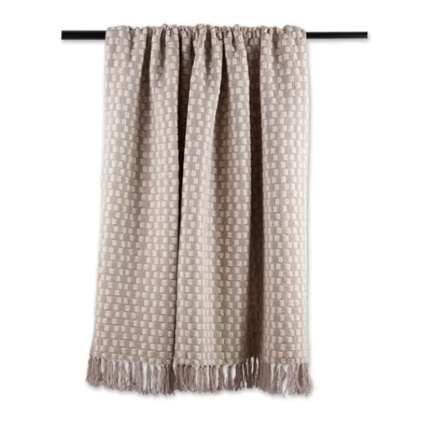 Blankets & Throws-Kirkland's Home Dusty Lilac Urban Check Throw Purple/Ivory