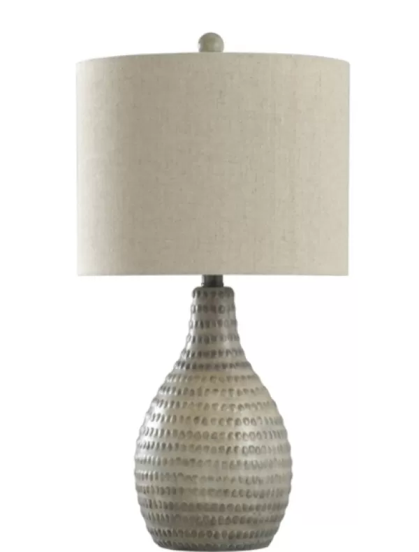 Table Lamps-Kirkland's Home Earth Tone Oak Table Lamp Gray