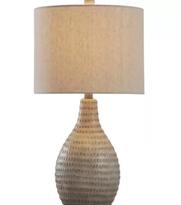 Table Lamps-Kirkland's Home Earth Tone Oak Table Lamp Gray
