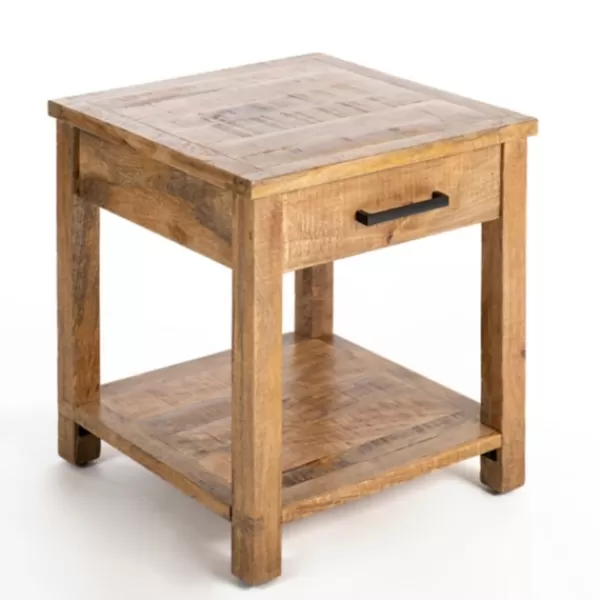 Accent & End Tables-Kirkland's Home Easton Mango Wood Side Table Brown