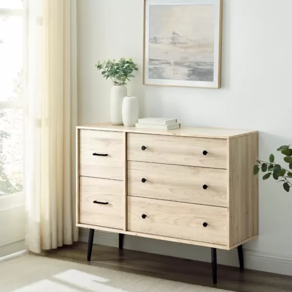 Dressers & Chests-Kirkland's Home Eden Light Birch Tapered Legs Dresser Ivory