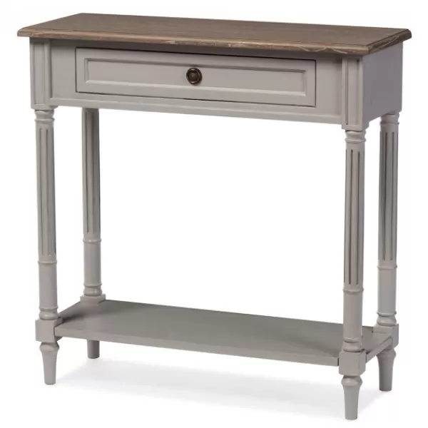 Console Tables-Kirkland's Home Edward Gray Mindi Wood Fluted Console Table