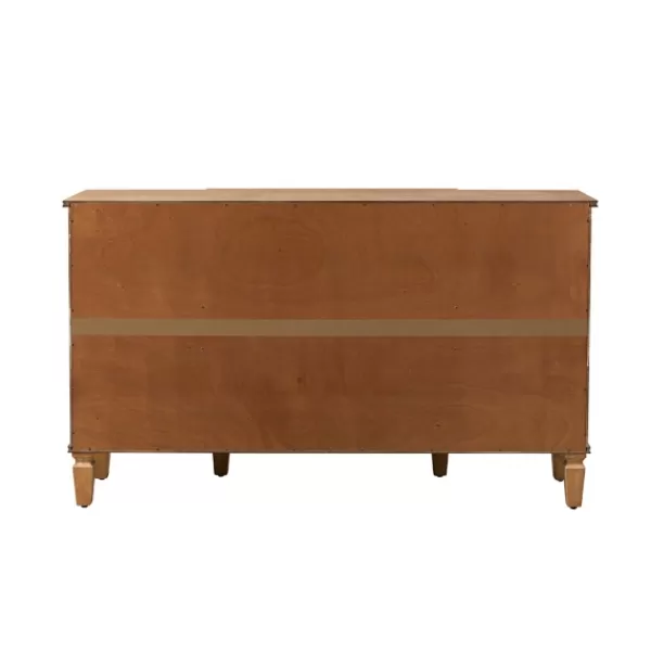 Cabinets & Sideboards-Kirkland's Home Eleanora Acorn Wood 4-Door Sideboard Brown