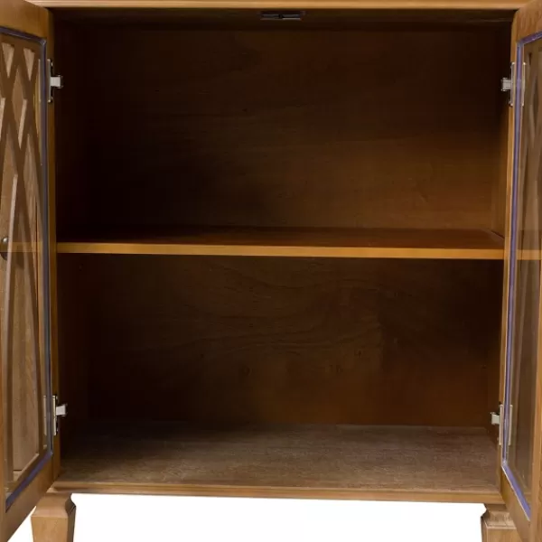 Cabinets & Sideboards-Kirkland's Home Eleanora Acorn Wood 4-Door Sideboard Brown
