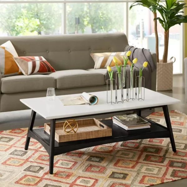Coffee Tables-Kirkland's Home Ellis Black And White Wood Coffee Table Black/White