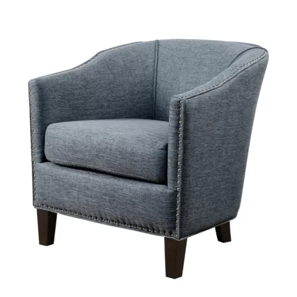 Accent Chairs-Kirkland's Home Emery Barrel Accent Chair Blue