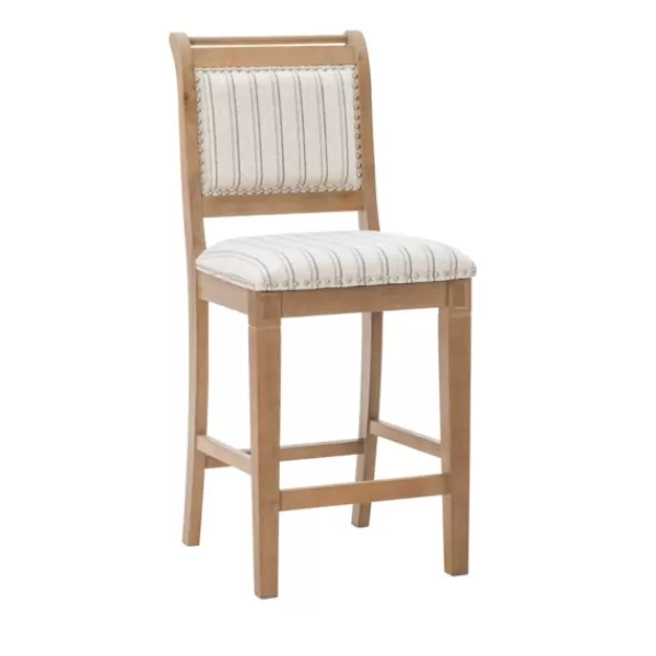 Bar Stools & Counter Height Stools-Kirkland's Home Emma Gray Counter Stool With Nailhead Trim Blue/Gray