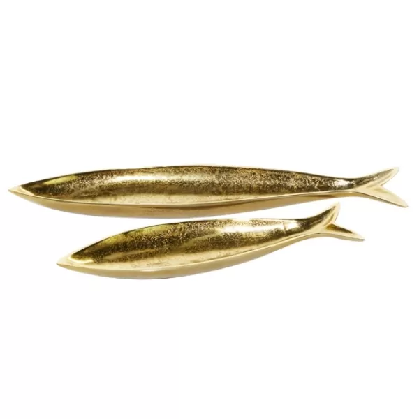 Decorative Trays-Kirkland's Home En Coastal Fish 2-Pc. Decorative Tray Set Gold