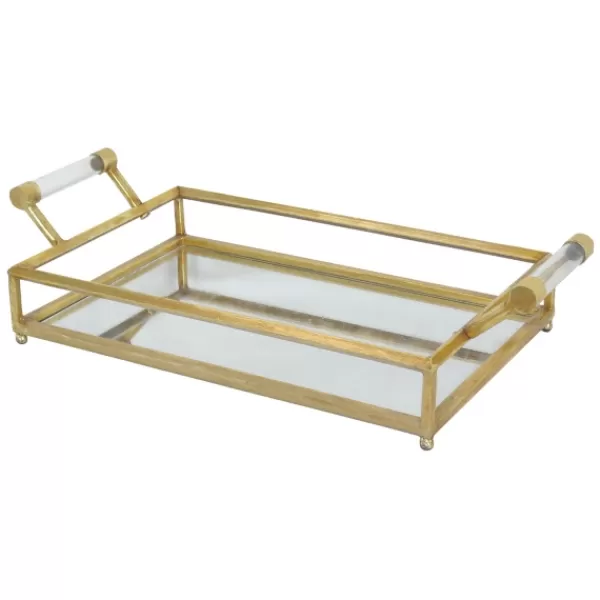 Decorative Trays-Kirkland's Home En Glammed Mirror Decorative Tray Gold