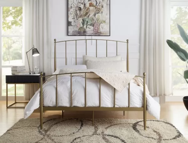 Beds & Headboards-Kirkland's Home En Sun Modern Arch Full Bed Frame Gold