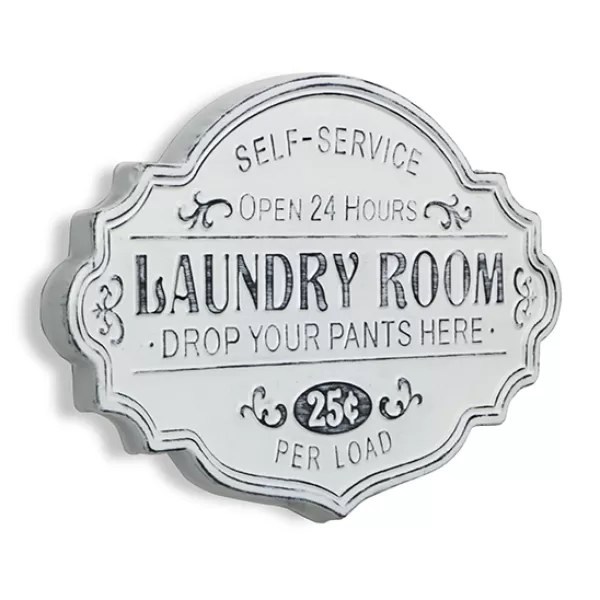 Wall Quotes & Signs-Kirkland's Home Enamel Laundry Room Wall Plaque White/Black