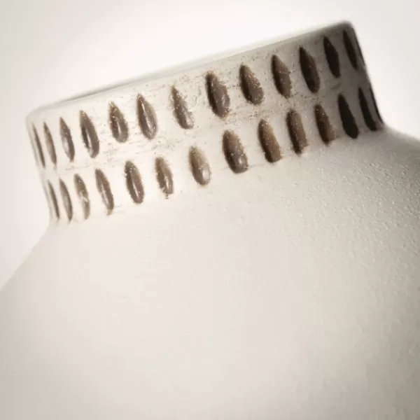 Vases-Kirkland's Home Etched Ceramic Urn Vase Ivory
