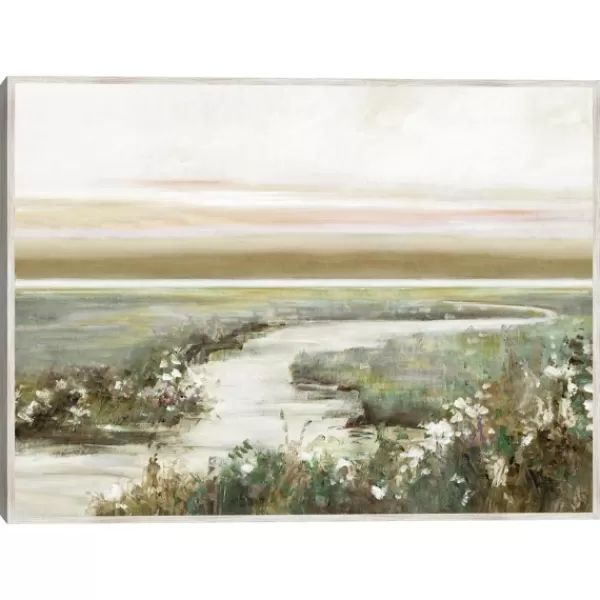 Framed Art-Kirkland's Home Eternity In Dawn Framed Canvas Art Print Green/Ivory