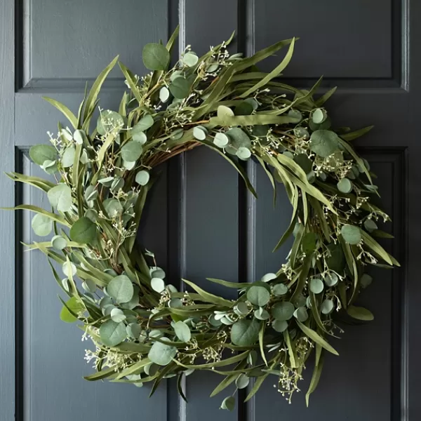 Wreaths-Kirkland's Home Eucalyptus And Bamboo Leaves Wreath Green