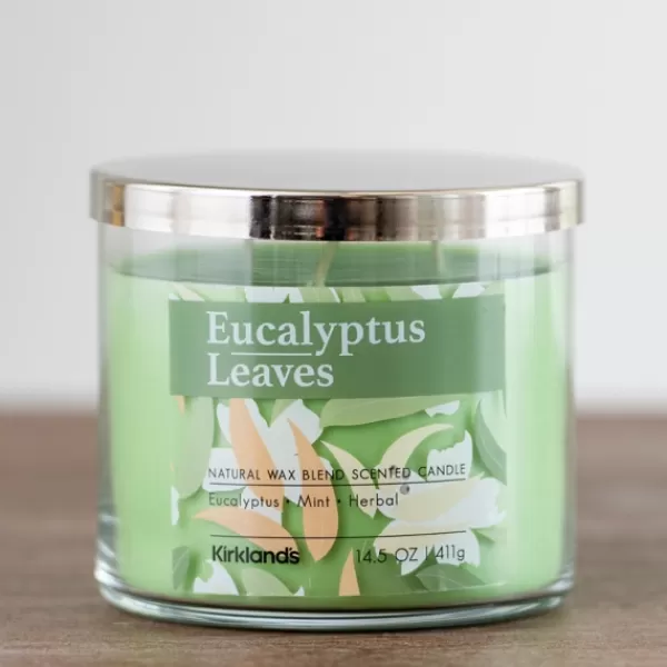 Candles-Kirkland's Home Eucalyptus Leaves 3-Wick Jar Candle Green