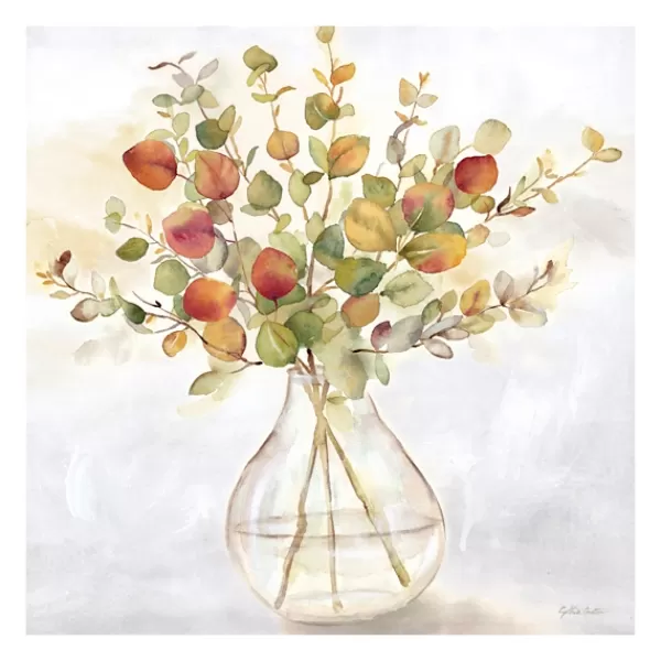 Canvas Art-Kirkland's Home Eucalyptus Vase Spice Ii Canvas Art Print Green/White/Yellow