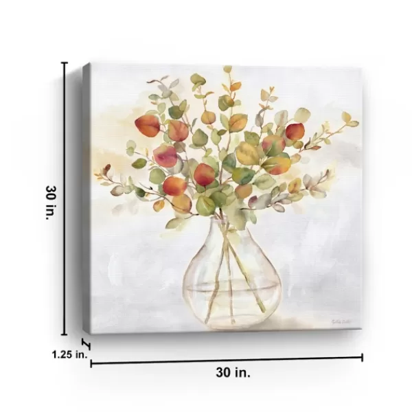 Canvas Art-Kirkland's Home Eucalyptus Vase Spice Ii Canvas Art Print Green/White/Yellow