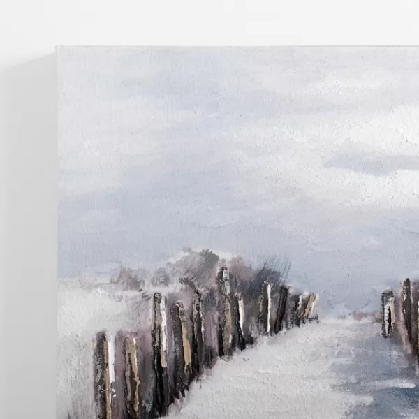 Canvas Art-Kirkland's Home Faded Beach Path Canvas Art Print Gray/Blue/White