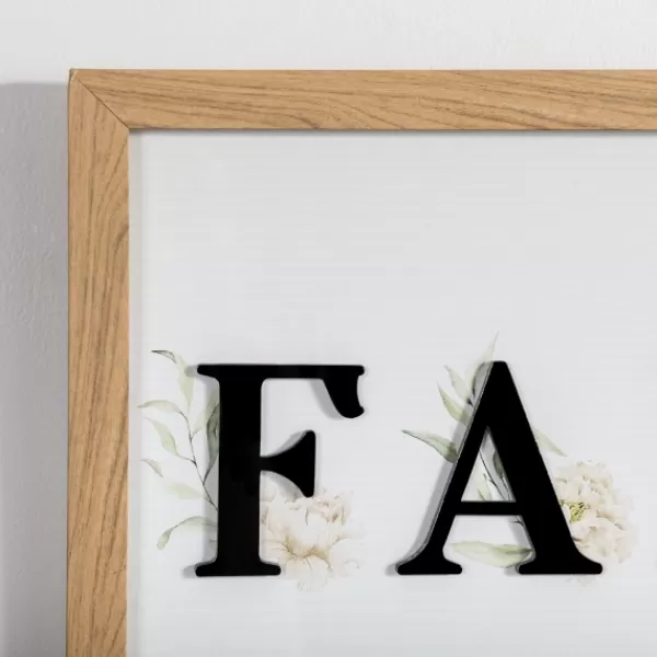 Wall Quotes & Signs-Kirkland's Home Family Floral Shadowbox Wall Plaque White/Black