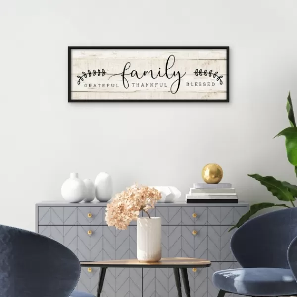 Wall Quotes & Signs-Kirkland's Home Family Thankful Grateful Blessed Wood Wall Plaque Tan
