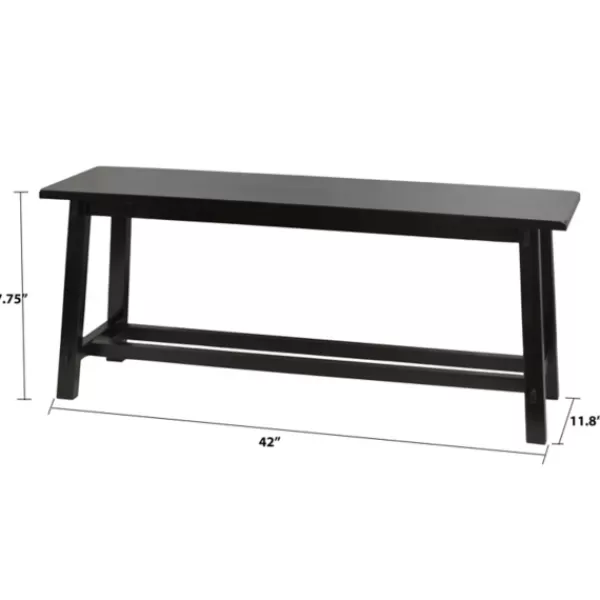 Benches & Ottomans-Kirkland's Home Farmhouse Bench Black