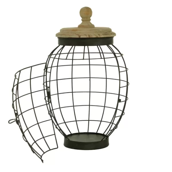 Decorative Bowls & Jars-Kirkland's Home Farmhouse Wire Frame 2-Pc. Decorative Jar Set Black/Tan