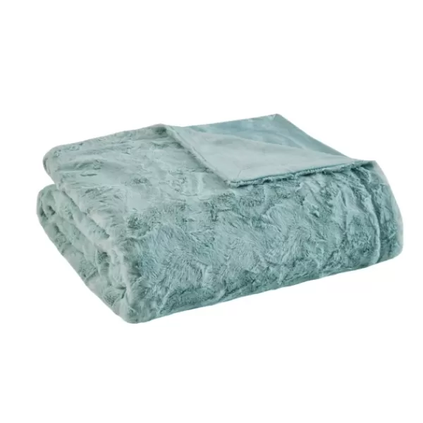 Blankets & Throws-Kirkland's Home Faux Fur Oversized Throw Green