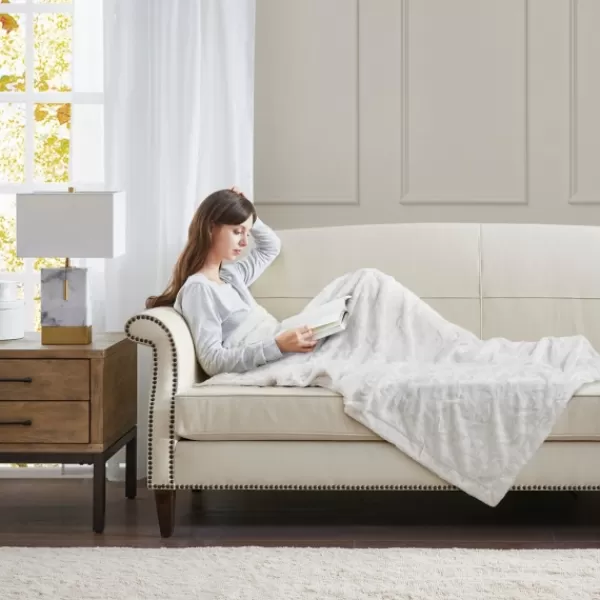 Blankets & Throws-Kirkland's Home Faux Fur Oversized Throw White