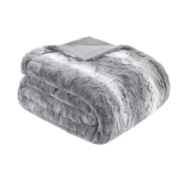 Blankets & Throws-Kirkland's Home Faux Fur Oversized Throw Blanket Gray