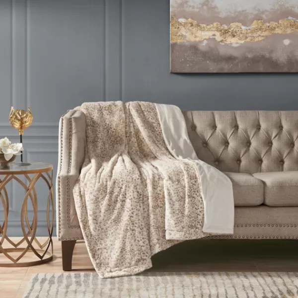 Blankets & Throws-Kirkland's Home Faux Fur Oversized Throw Blanket Animal Print