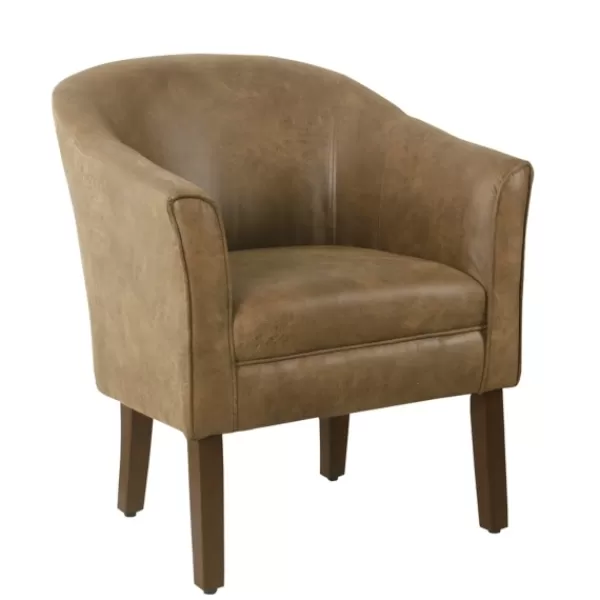 Accent Chairs-Kirkland's Home Faux Leather Accent Chair Brown