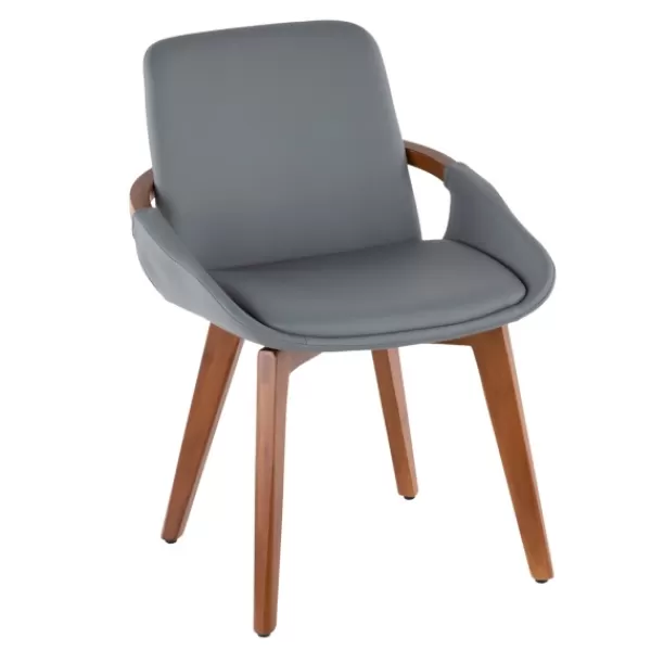 Dining Chairs-Kirkland's Home Faux Leather And Bamboo Frame Dining Chair Gray