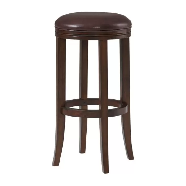 Bar Stools & Counter Height Stools-Kirkland's Home Faux Leather And Wood Bar Stool Brown