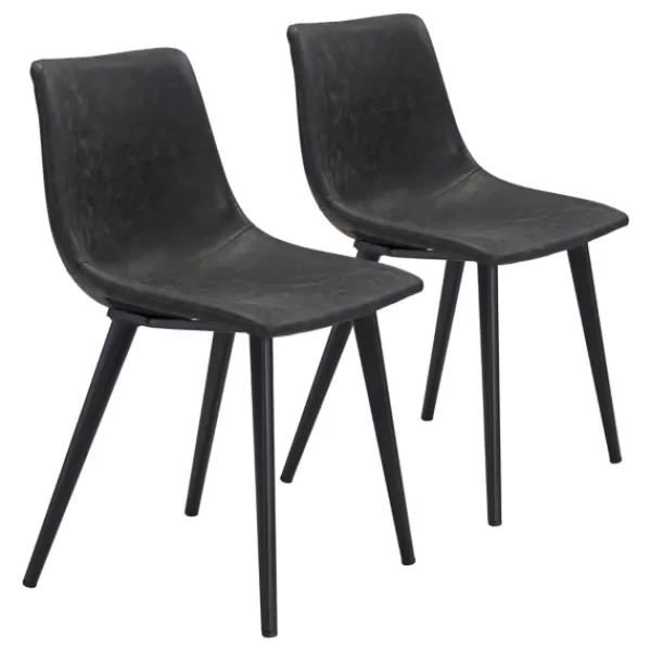 Dining Chairs-Kirkland's Home Faux Leather Scoop Dining Chairs, Set Of 2 Black