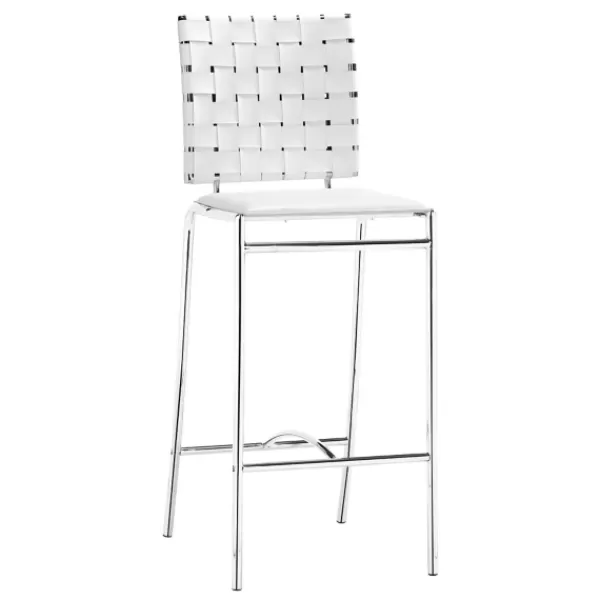 Bar Stools & Counter Height Stools-Kirkland's Home Faux Leather Woven Counter Stools, Set Of 2 White