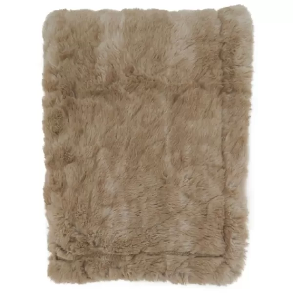 Blankets & Throws-Kirkland's Home Faux Mink Fur Throw Tan