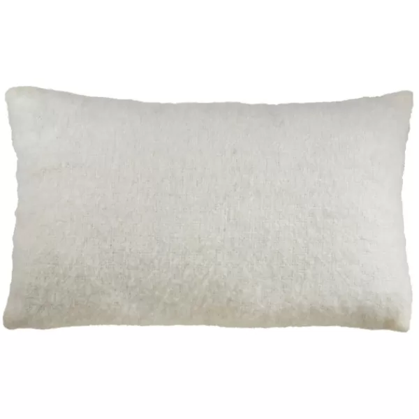 Pillows-Kirkland's Home Faux Mohair Lumbar Pillow Ivory