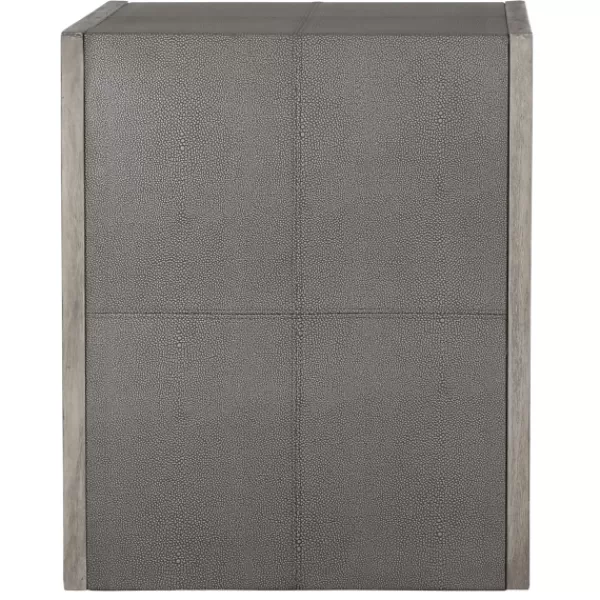 Accent & End Tables-Kirkland's Home Faux Shagreen Accent Table Gray