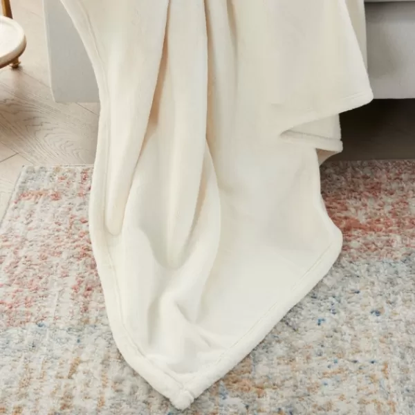Blankets & Throws-Kirkland's Home Faux Sheared Mink Throw Ivory